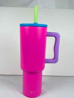 Pink, Purple, Blue Simply Modern 40 ounce Trek Tumbler with Lime Green Straw